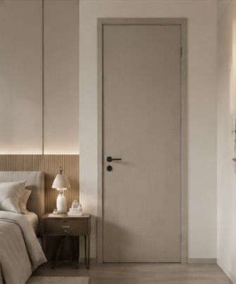 Bedroom flush door with quiet closing and privacy protection