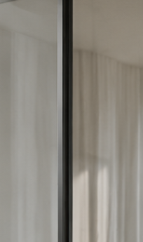 Clear glass sliding door finish for modern interiors