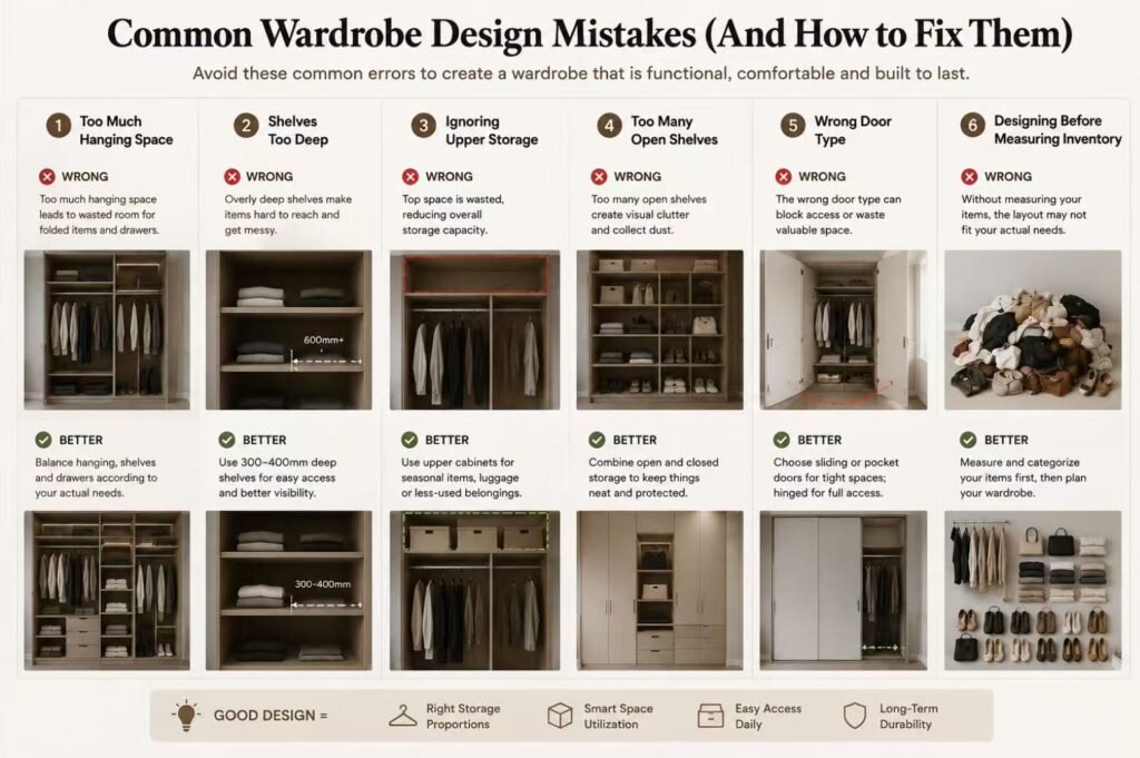Common wardrobe design mistakes and practical solutions