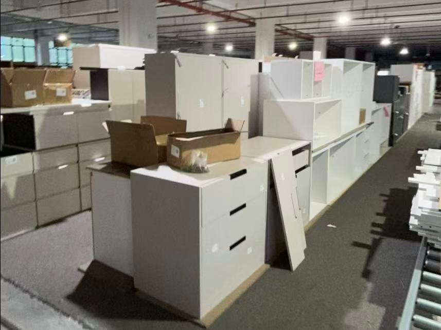 Custom cabinet units prepared for batch production