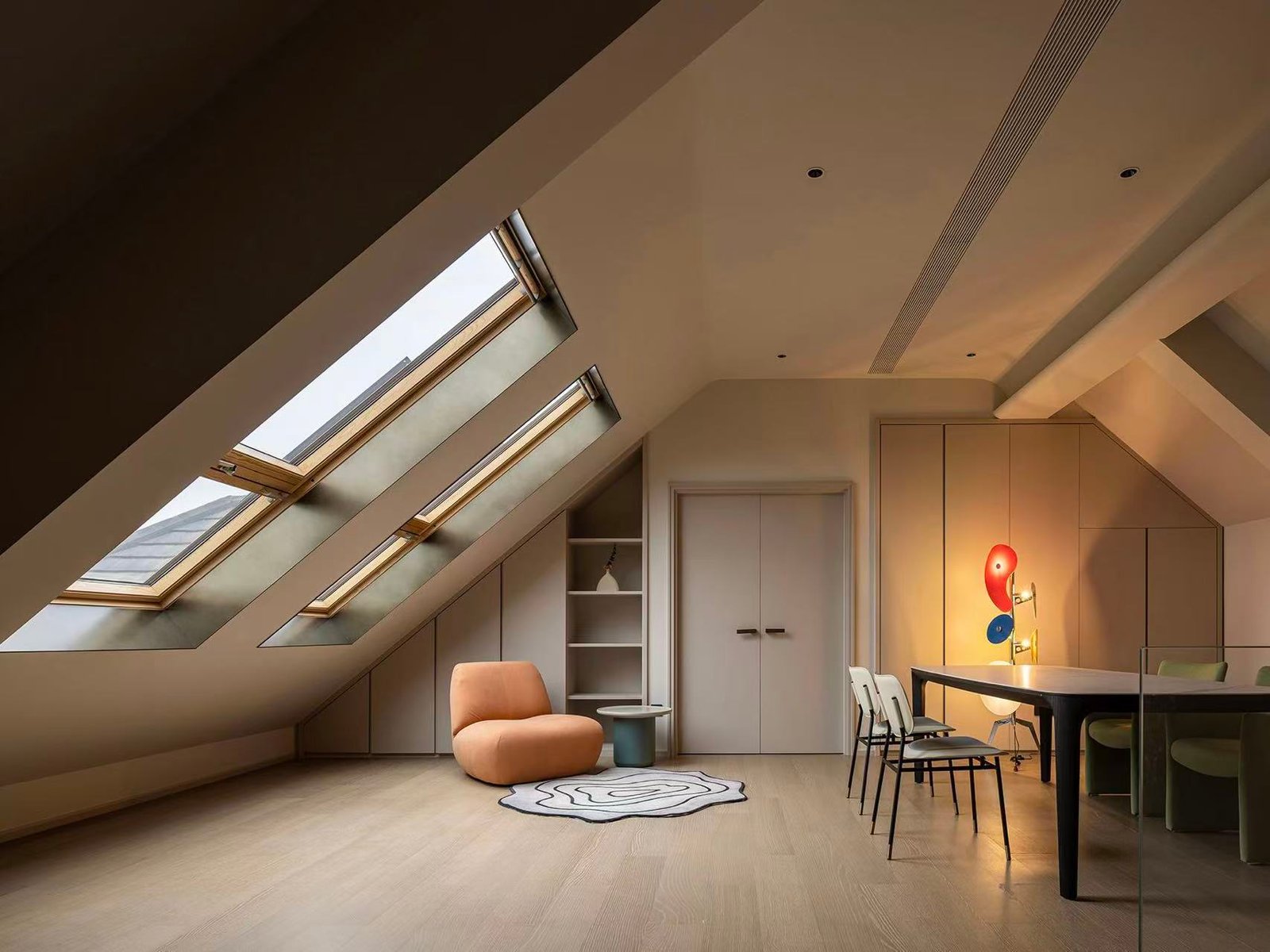Custom villa furniture for irregular interior spaces