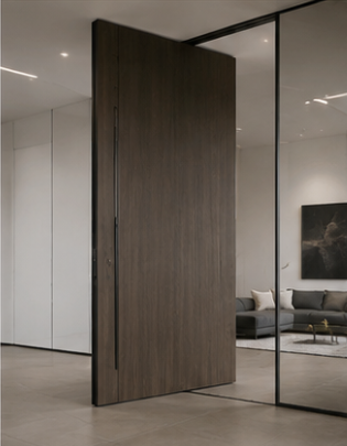 Floor-to-ceiling pivot interior door