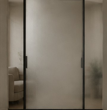 Frosted glass doors for private spaces