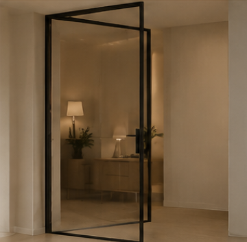 Glass pivot doors contemporary interior entrance