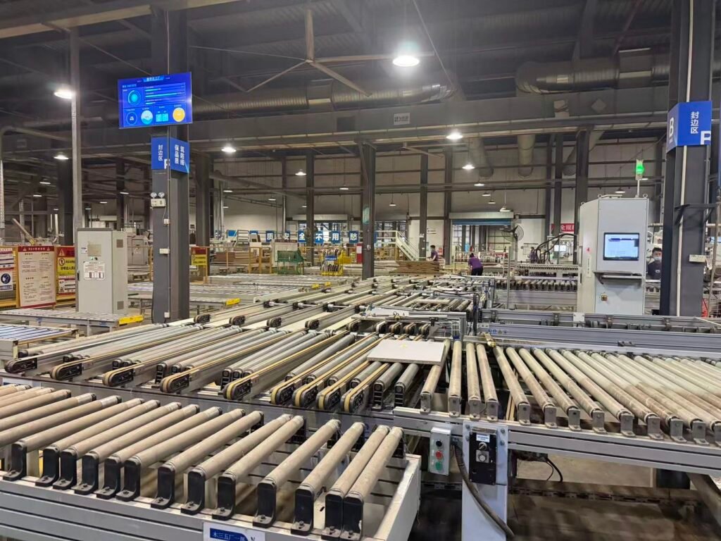 Automated production line inside kitchen cabinet factory