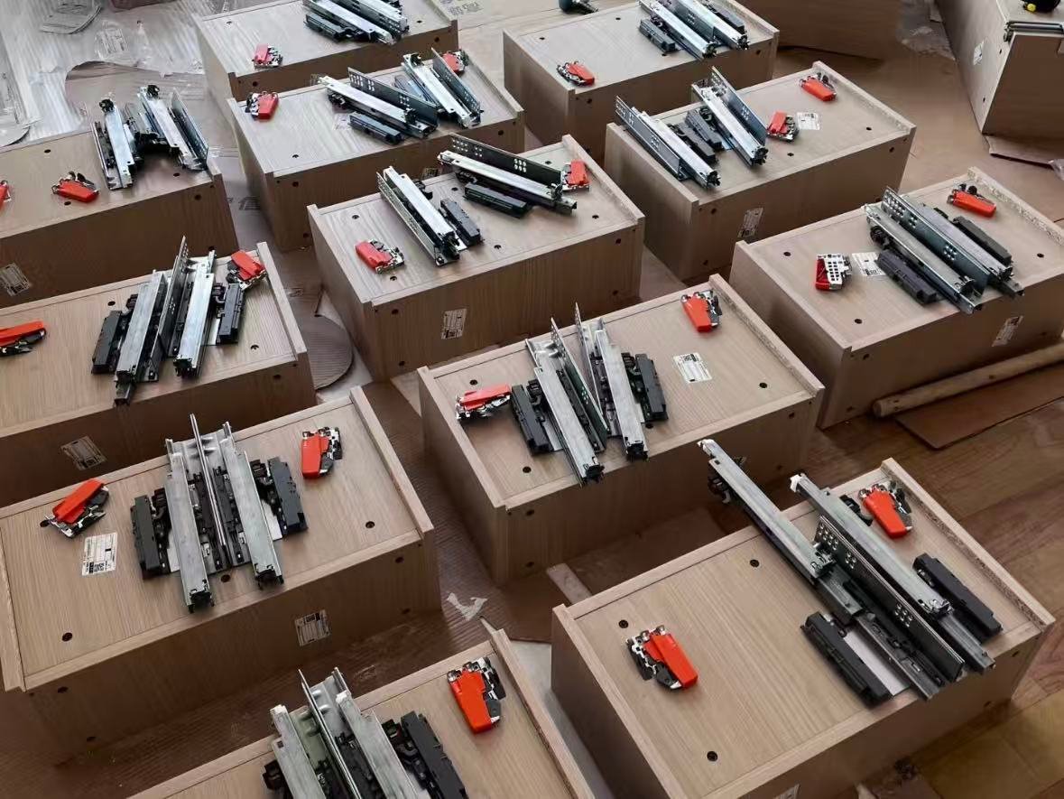 Batch hardware prepared for hotel furniture production