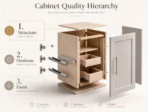 Kitchen cabinet construction hardware finish hierarchy