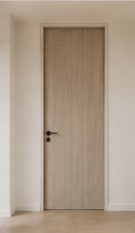 Laminate wooden door with durable surface finish