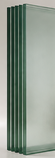 Laminated glass door with sound insulation