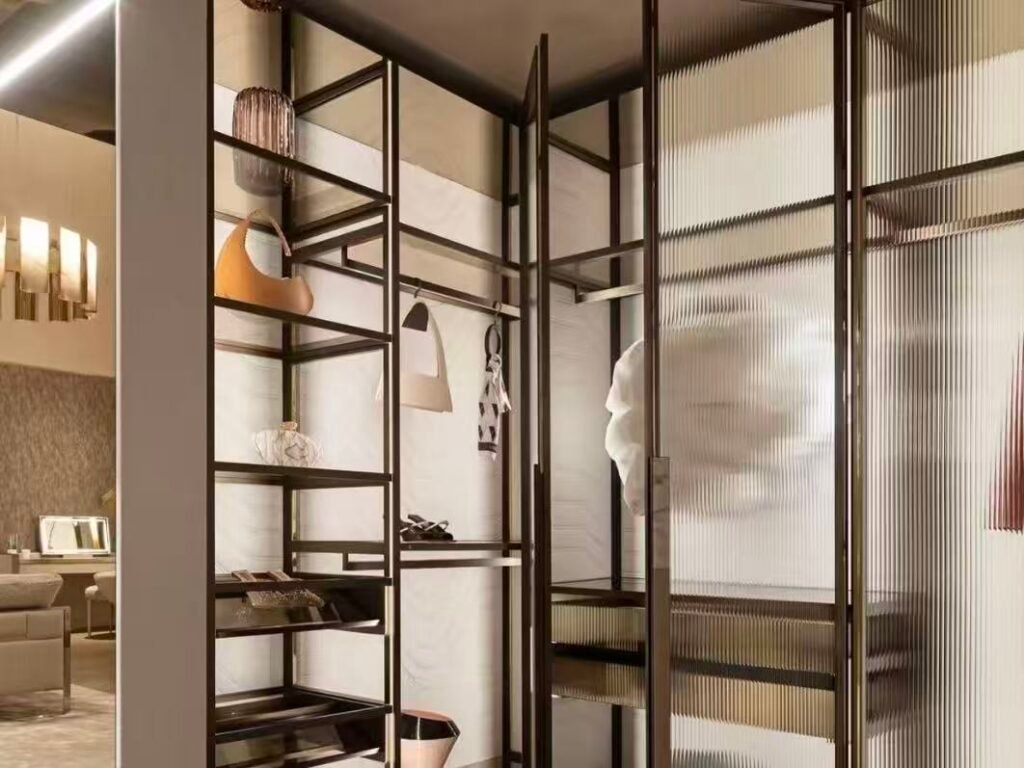 Luxury glass wardrobe with premium interior