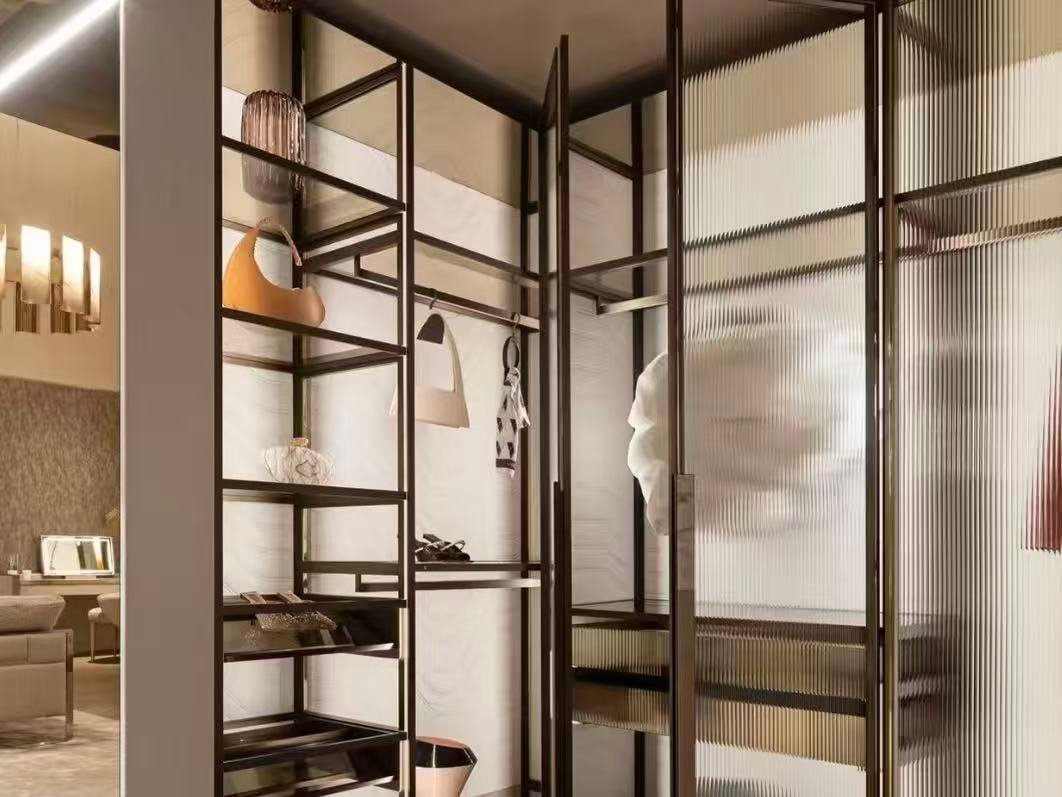 Luxury glass wardrobe with premium interior