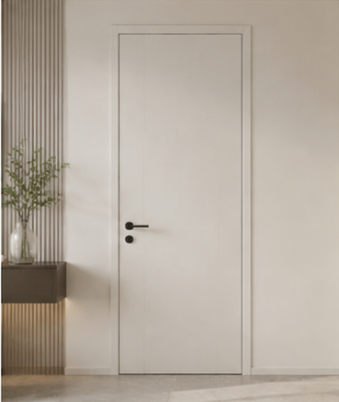 Painted flush door with smooth customizable color finish