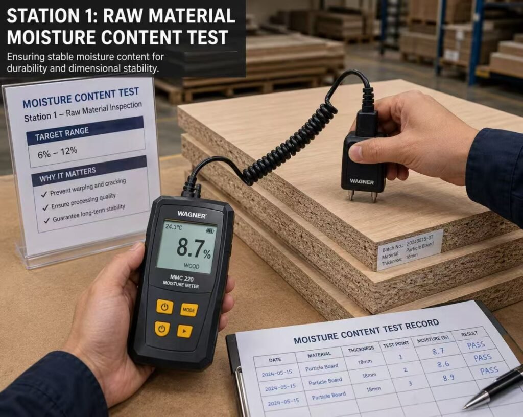 Raw material moisture content quality inspection