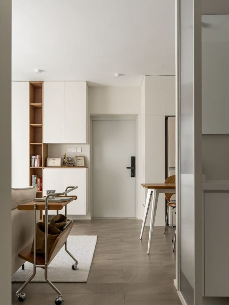 Small apartment living room with TV cabinet storage