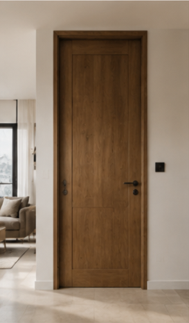 Solid wood door with natural interior design