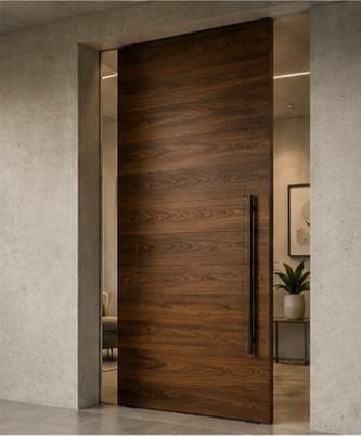 Solid wood luxury pivot entrance door