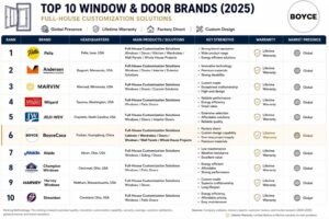 Top window and door brands comparison chart