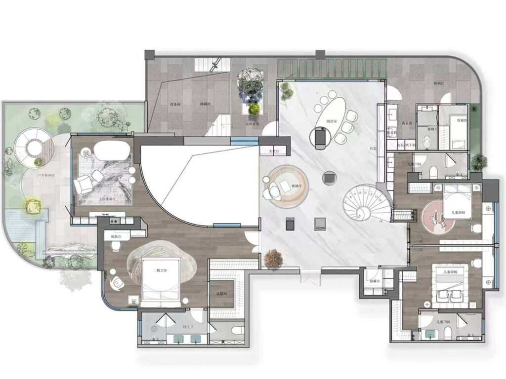 Villa CAD floor plan for custom design