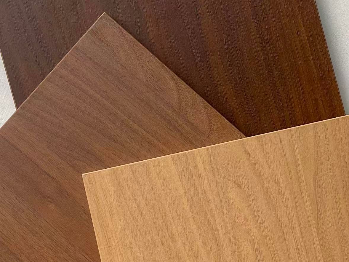 Natural walnut wood door panel finish