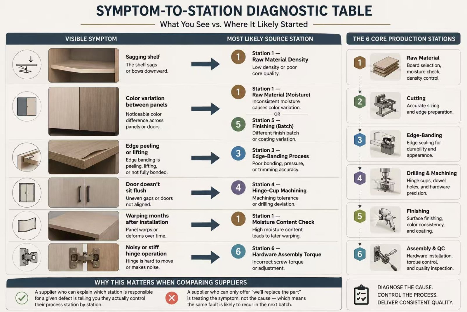 Wardrobe quality defect diagnosis process chart