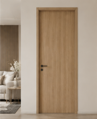 Wooden flush door with natural wood texture for modern homes