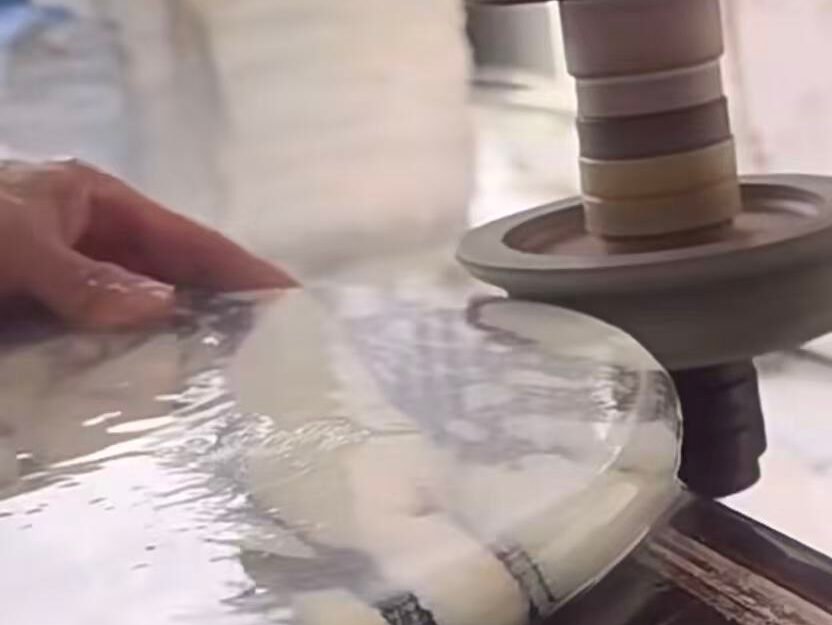 Stone countertop edge shaping and polishing process