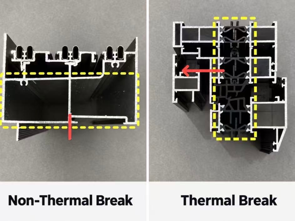 Thermal and non-thermal aluminum profile comparison
