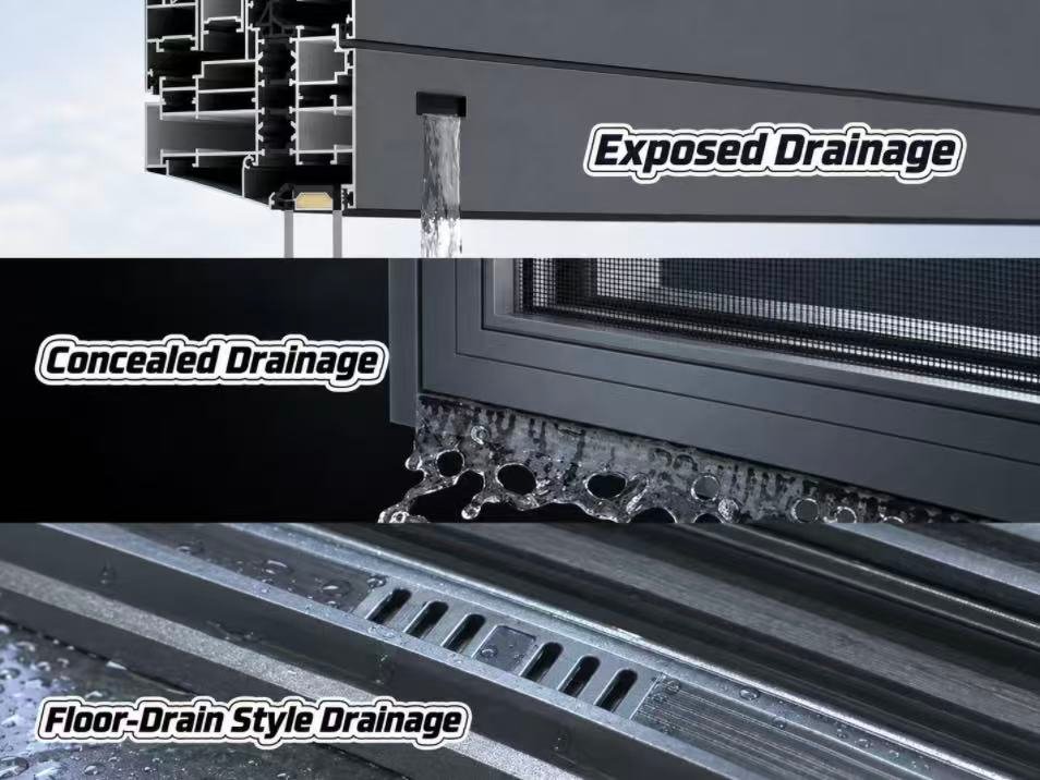 Window sealing and drainage system detail comparison