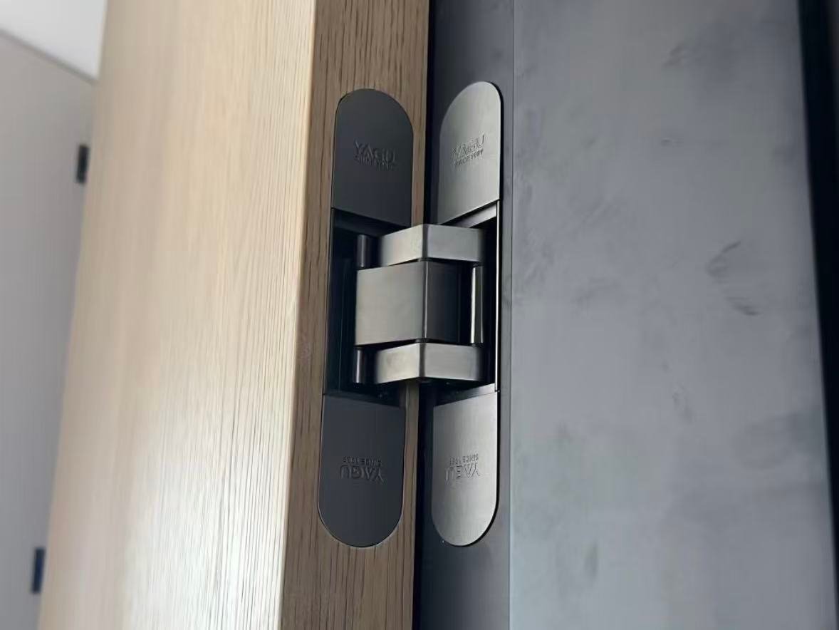 Hidden interior door concealed hinge installation detail