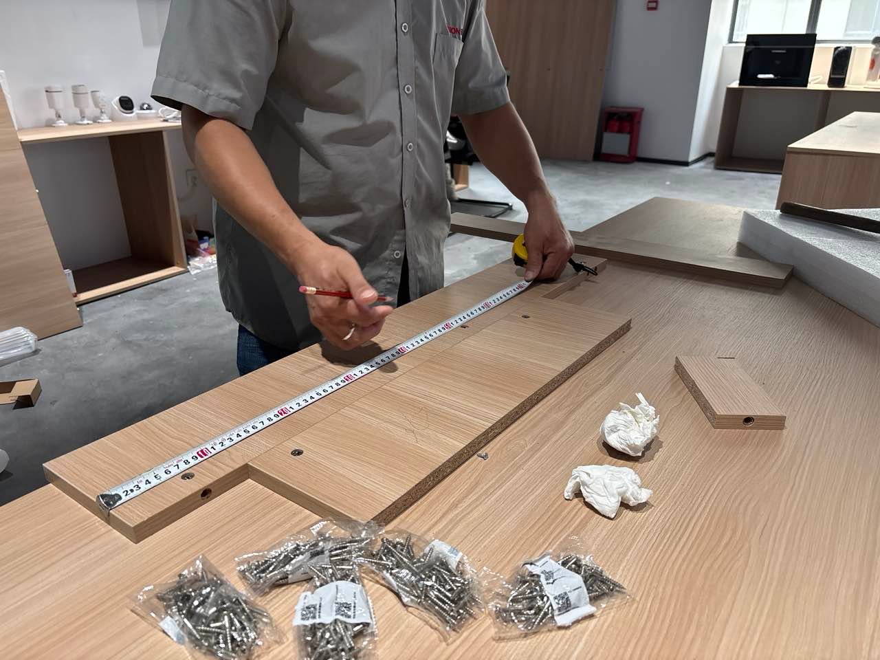 Hotel cabinet panel dimension check before production