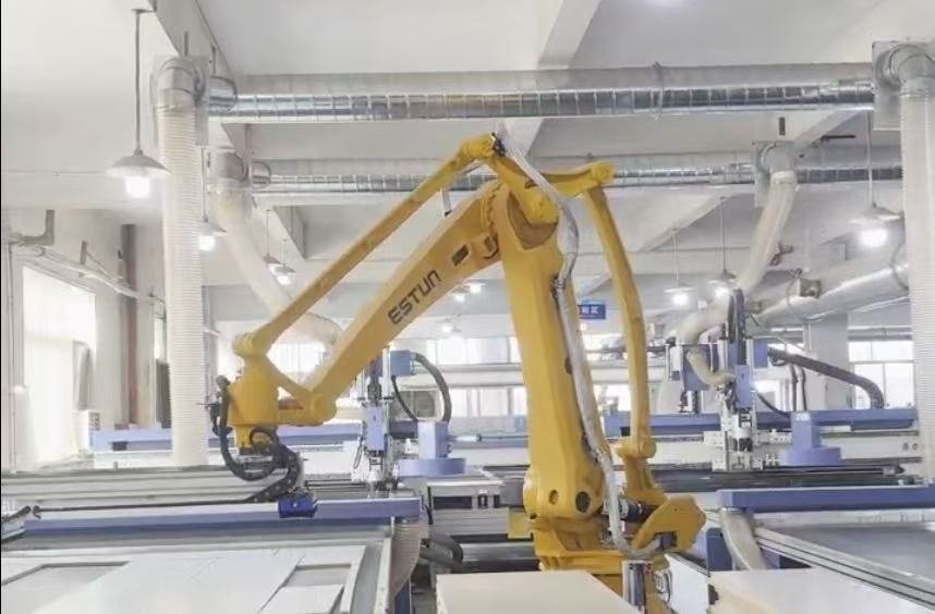 Automated marble cutting equipment in our stone fabrication factory