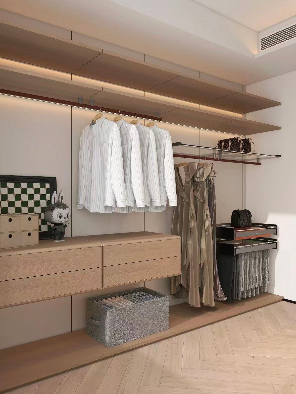 Thicker load bearing panels used in wardrobe cabinet construction
