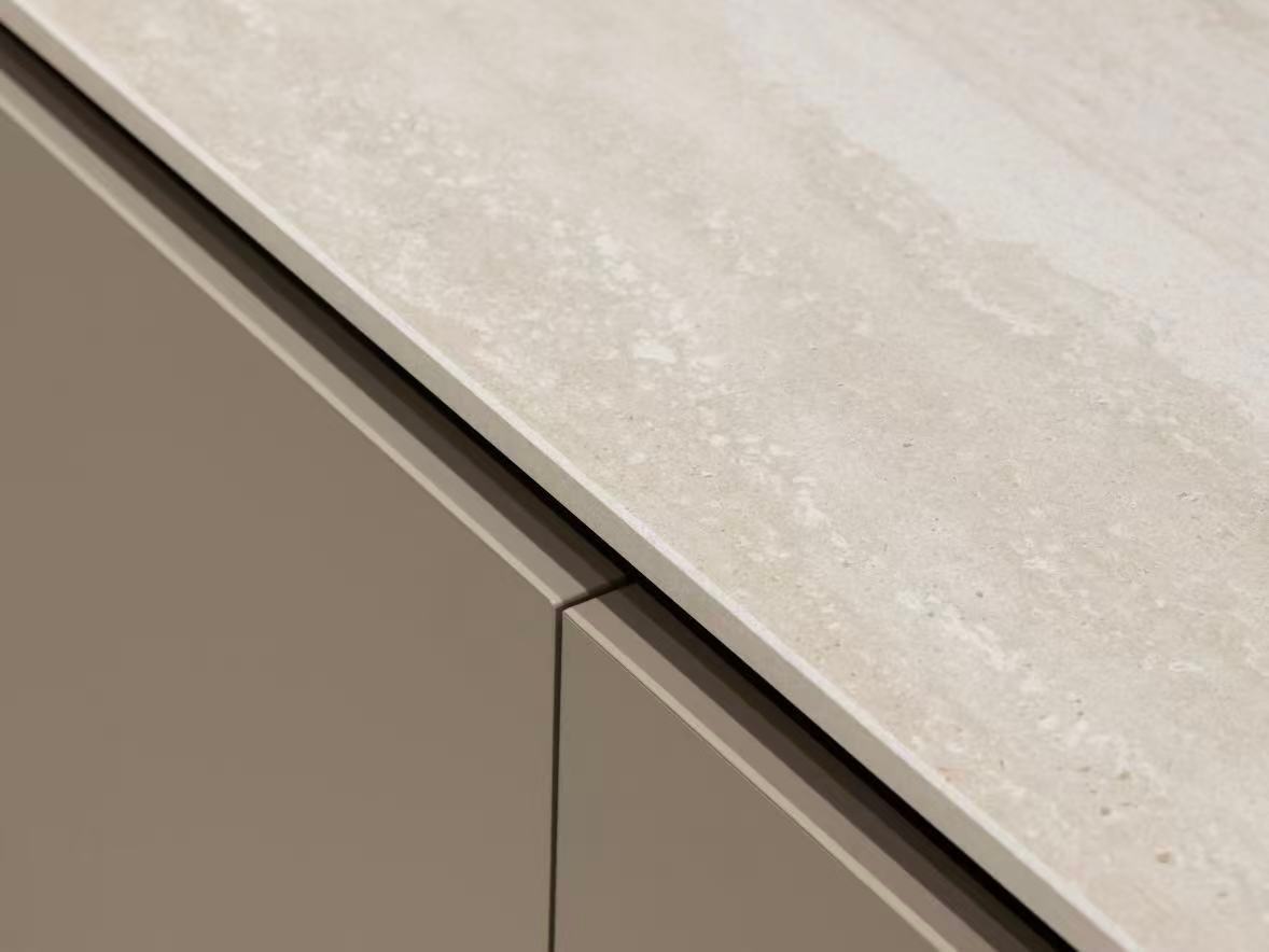 Sintered stone kitchen countertop surface detail
